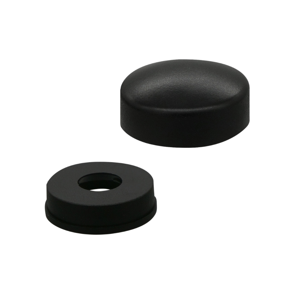 Колпачок декоративный D 12,5 мм на шуруп, черный, колпачок + втулка (500 шт.)