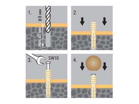 Комплект дверного ограничителя, цвет сосна Комплект дверного ограничителя, цвет сосна